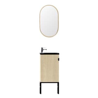 Ensemble Meuble Lave-mains Chêne + Miroir Studio