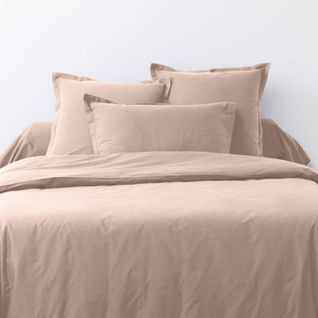 Housse De Couette 140x200 Cm + 1 Taie D'oreiller 63x63 Cm Coton 57 Fils Blush