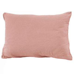 Taie D'oreiller 50x70 Cm Gaze De Coton Rose