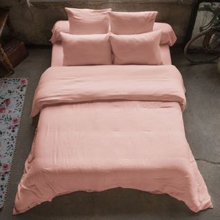 Housse De Couette 240x260 Cm En Gaze De Coton Rose