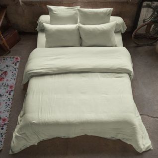 Housse De Couette 240x260 Cm En Gaze De Coton Vert D’eau