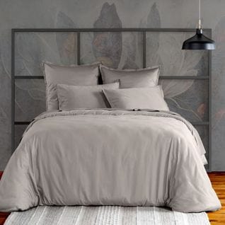 Housse De Couette 240x260 Cm Satin De Coton Gris Clair