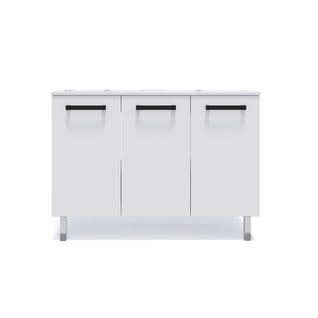 Meuble De Salle De Bain Double Vasque 120cm 3 Portes Blanc - Chelsea