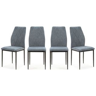 Lot De 4 Chaises En Tissu Beu Jean - Malo