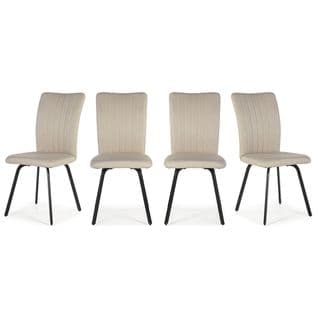 Lot De 4 Chaises En Tissu Beige - Lonni