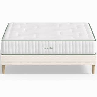 Ensemble Lit Adulte 160x200 En Velours Côtelé Beige Dina + Matelas Latex