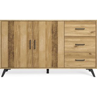 Buffet 2 Portes 3 Tiroirs Effet Bois 136 Cm - Inari