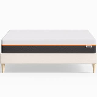 Ensemble Lit 160x200 En Velours Beige + Matelas Mousse Accueil Mémoire De Forme, Double Confort