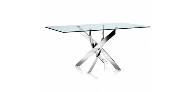 Table Repas Jessica Xxl Verre Transparent 180x90cm