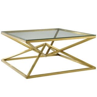 Table Basse Carré Pyramide Gold 100x100x45 Cm