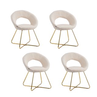 Lot De 4 Chaises Bubble Gold Tissus Doudou