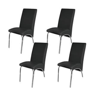 Lot De 4 Chaises Fate Simili Cuir Noir