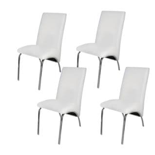 Lot De 4 Chaises Fate Simili Cuir Blanc