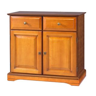 Buffet 2 Portes 2 Tiroirs Merisier 2 Niches L 82.4 H 77.2 P 41 Cm