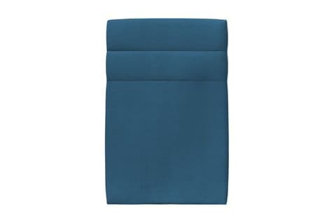 Tete De Lit Lignes Velours Bleu L 90 Cm - Ep 10 Cm Rembourre