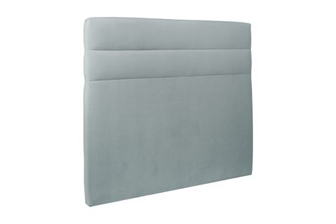 Tete De Lit Lignes Velours Gris Bleute L 135 Cm - Ep 10 Cm Rembourre