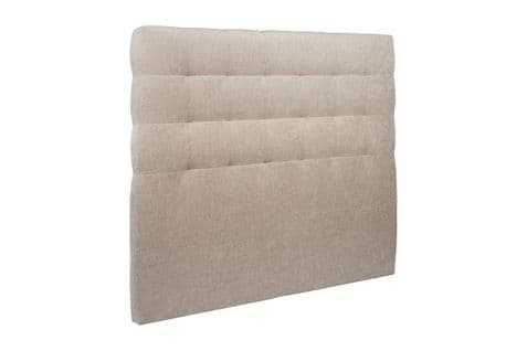 Tete De Lit Capitonnee Tissu Beige Brun L 180 Cm - Ep 10 Cm Rembourre