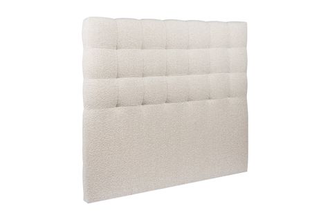 Tete De Lit Capitonnee Bouclette Beige L 200 Cm - Ep 10 Cm Rembourre