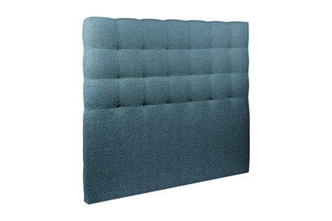 Tete De Lit Capitonnee Bouclette Bleue L 200 Cm - Ep 10 Cm Rembourre