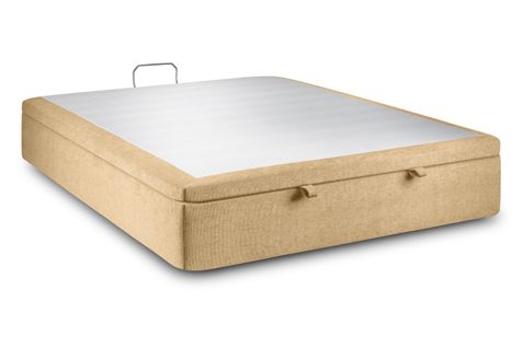 Sommier Coffre Tissu Jaune 200x200 H39cm