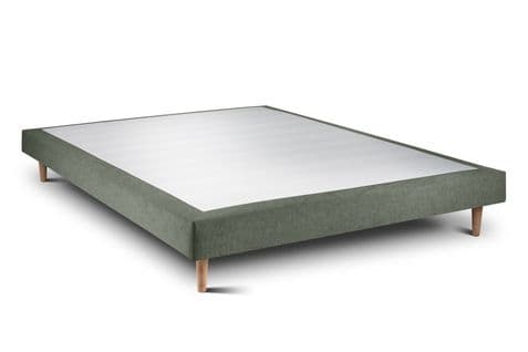 Sommier Tapissier Tissu Vert 140x200 H29cm