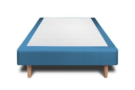 Sommier Tapissier Velours Bleu 90x200 H29cm