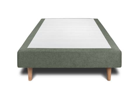 Sommier Tapissier Tissu Vert 90x190 H35cm