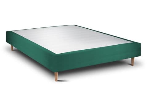 Sommier Tapissier Velours Vert 140x190 H35cm