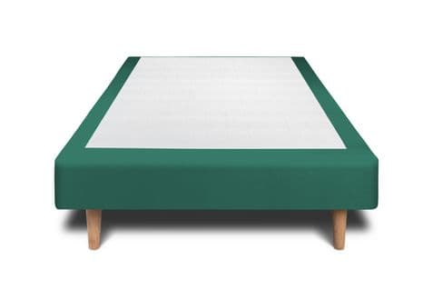 Sommier Tapissier Velours Vert 90x200 H35cm