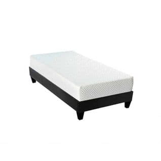 Ensemble Matelas Mousse 90x200 L'aguicheur - Avec Sommier Et Pieds - Spécial Mal De Dos