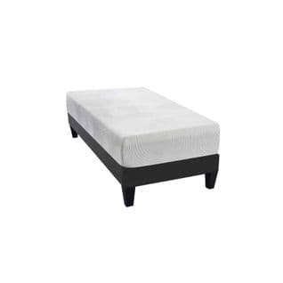 Ensemble Matelas Mousse 90x190 Le Cajoleur - Avec Sommier Kit Gris Et Pieds - Dehoussable