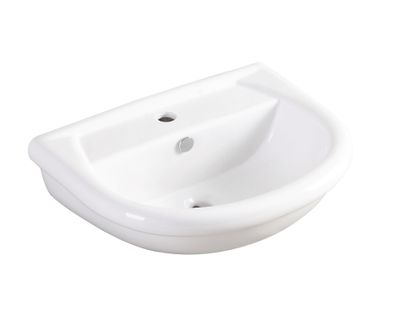 Lavabo Silver H19xl42xl53cm - Céramique Blanche - Profondeur Cuve 13,5cm