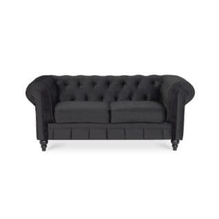 Canapé Chesterfield Velours 2 Places Altesse Noir