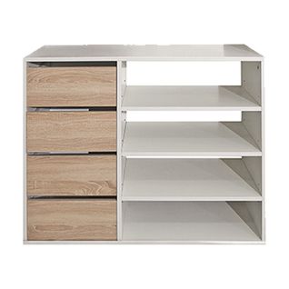 Shoe Cabinet Tom White And Natural Oak 89,5 X 73,2