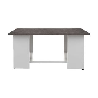 Square 67x67 Coffee Table White And Concrete