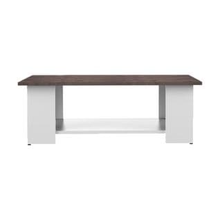 Square 89x67 Coffee Table White And Concrete