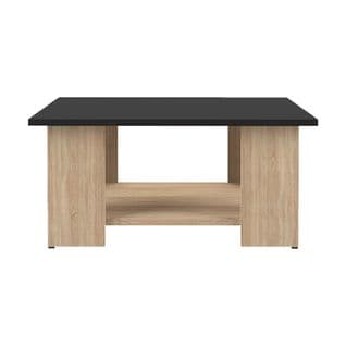 Square 67x67 Coffee Table Natural Oak And Black