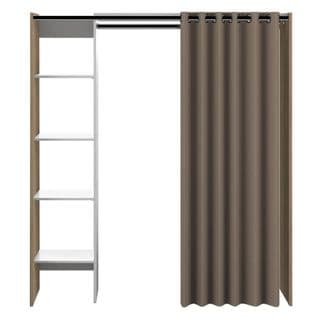 Dressing Room Tom Natural Oak And Taupe Curtain One Column 160 X 182