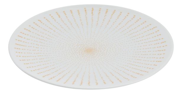 Assiette à dessert Ø 19 cm DOTTY Blanche et dorée