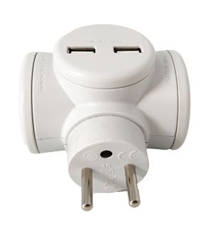 Biplite USB WATT&CO MPF2CUSB-BLC-CT blanche