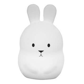 Veilleuse Bébé Lapin Sans Fil Touch LED Bunny Blanc Silicone H19cm