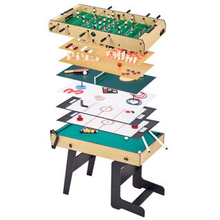 Table Multi Jeux Pliable 16 En 1 Pour Ado - Baby-foot, Ping Pong, Billard, Bowling, Palets,...