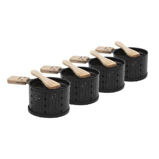 Set De 4 Raclettes Individuelles à La Bougie Lumi Noir