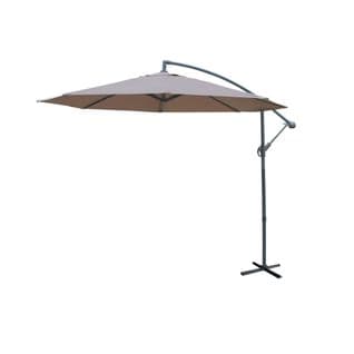 Parasol Déporté Rond Ø300cm  - Hardelot - Taupe  - Manivelle Anti-retour - Toile Déperlante -