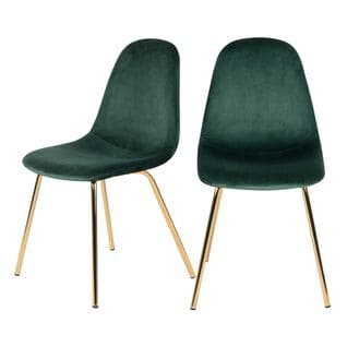 Chaise Skuli En Velours Vert (lot De 2)