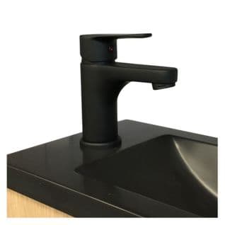 Robinet Lave-mains  - Mitigeur Eau Chaude Et Eau Froide Tap Noir Mat