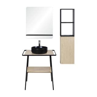 Meuble De Salle De Bain 70 Cm Lanka Avec Colonne, Miroir Et Vasque