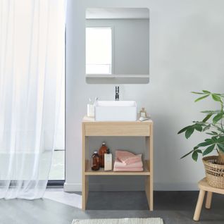 Meuble De Salle De Bain 60 Cm Vollo Avec Miroir Et Vasque