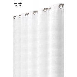 Rideau 280 X 238 Cm 14 Oeillets Aspect Lin Lourd Grande Largeur Style Rustique-moderne Blanc