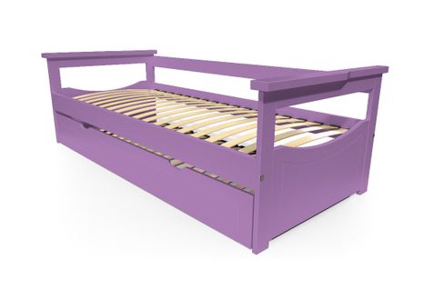 Lit Gigogne Topaze Pin Massif, Couleur: Lilas, Dimensions: 90x190